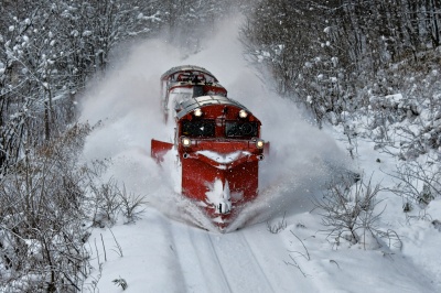 宗谷本線のラッセル車（１月下旬頃）